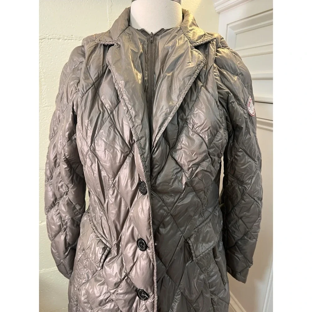 Jan Mayen Beige Goose Down Long Puffer Jacket Italian Size 46 (US‎ 12)